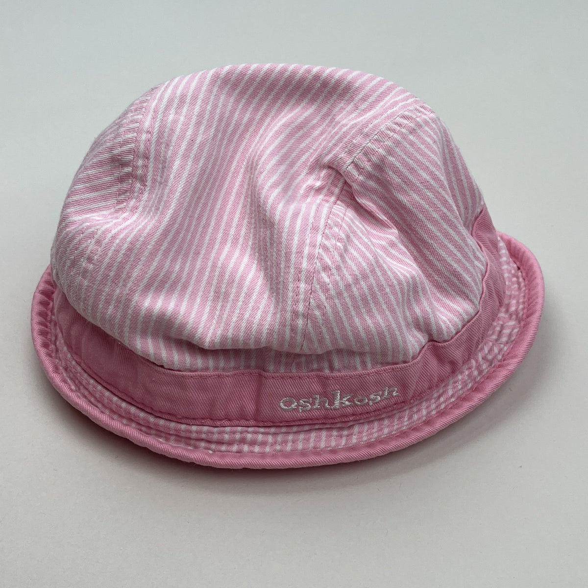Pink Vintage OshKosh Hickory Stripe Bucket Hat