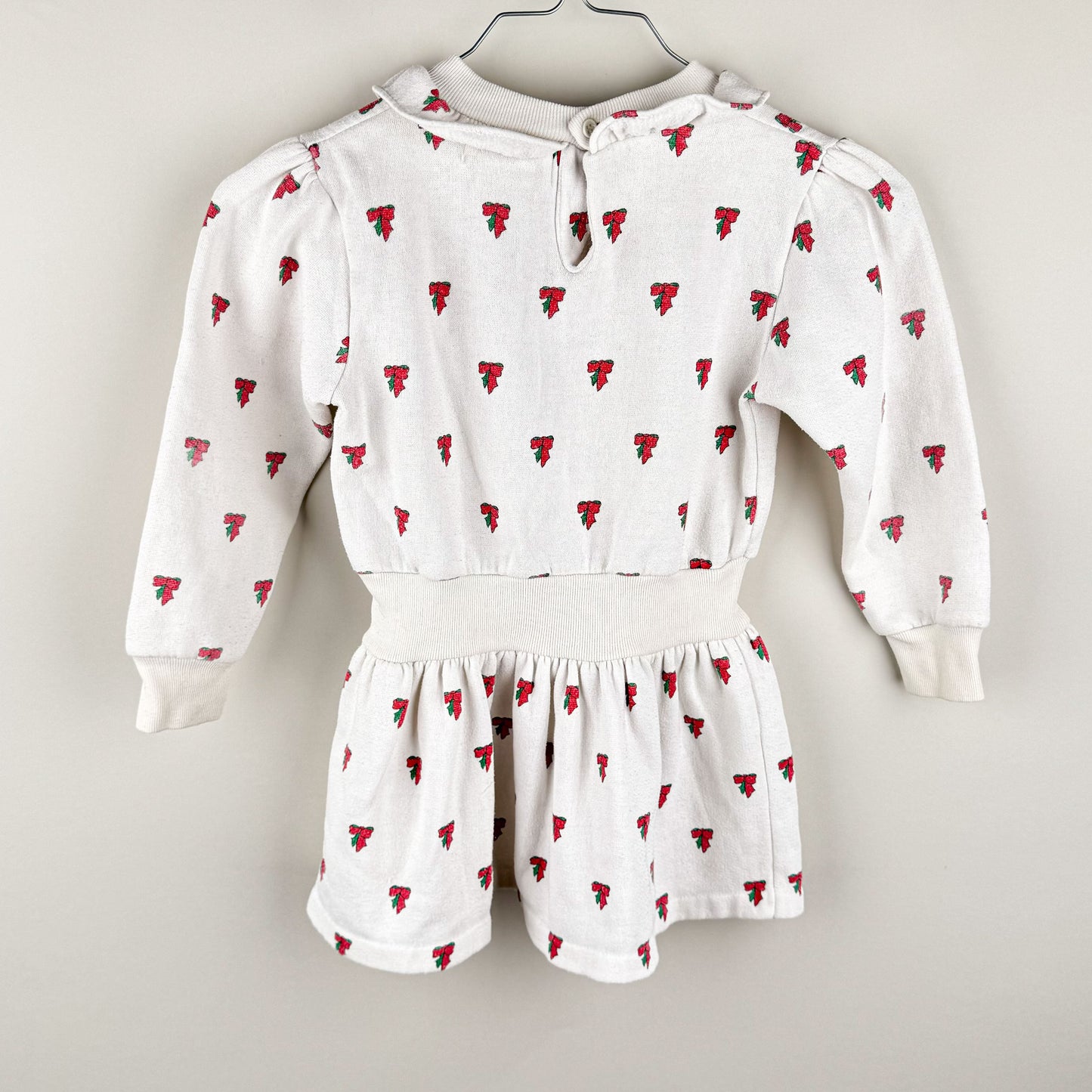 Dress in white and red and green
