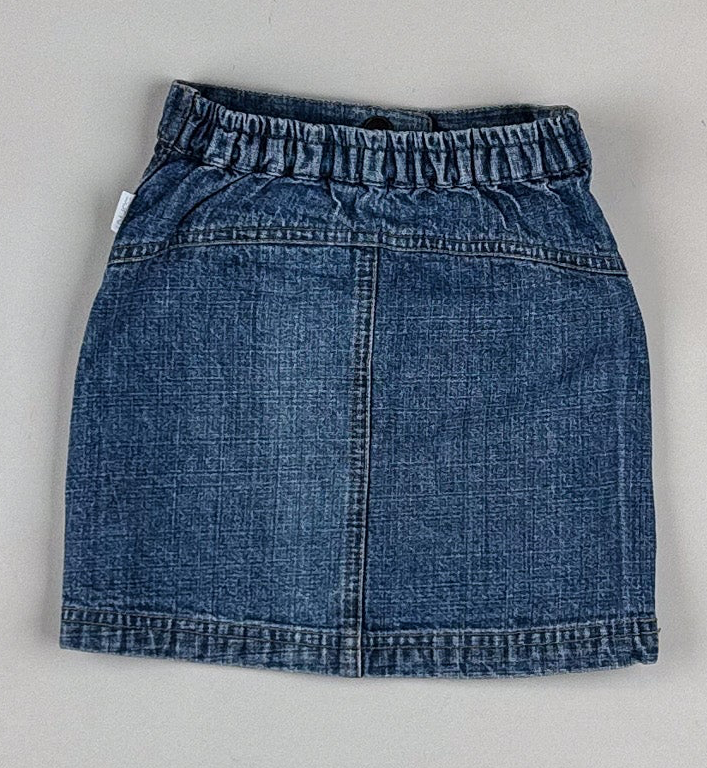 Denim Skirt with Embroidery