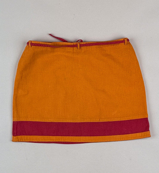 Orange Skirt with Embroidery