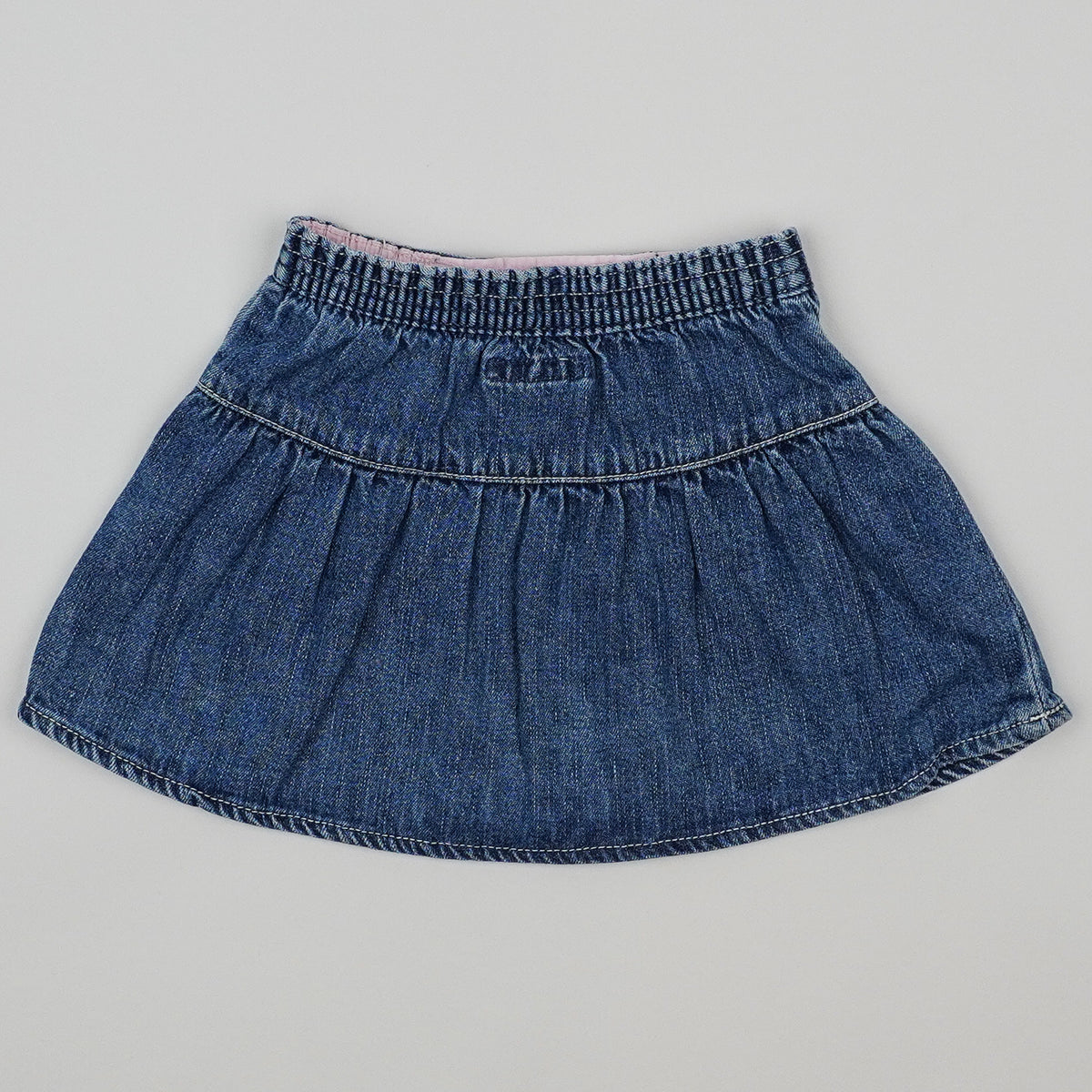 Vintage Denim Skirt with Embroidery