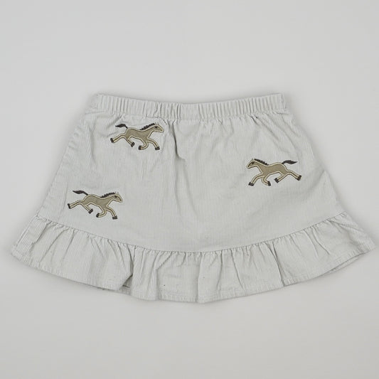 Vintage Corduroy Skirt with Embroidered Horses