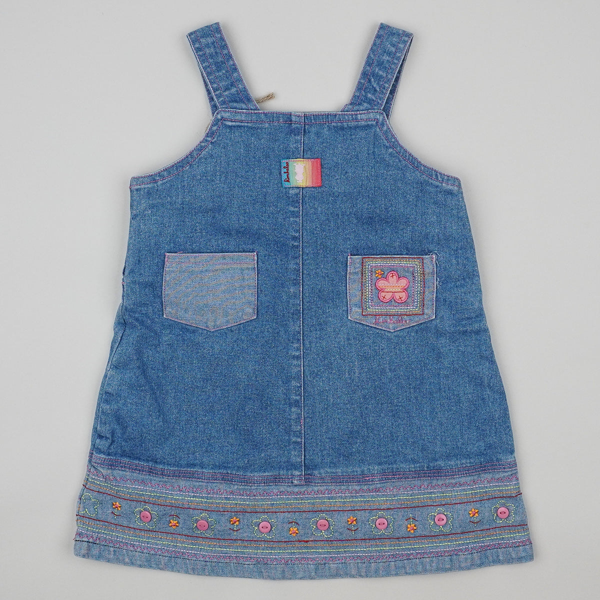 Vintage Denim Dress with Embroidery