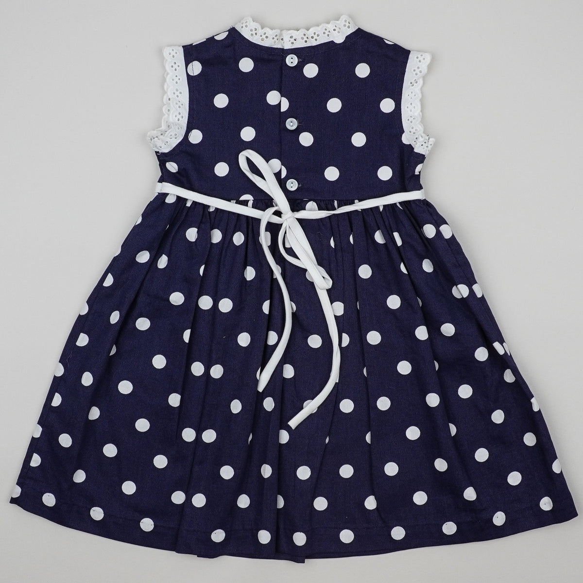 Vintage Dress with Dots and Embroidery