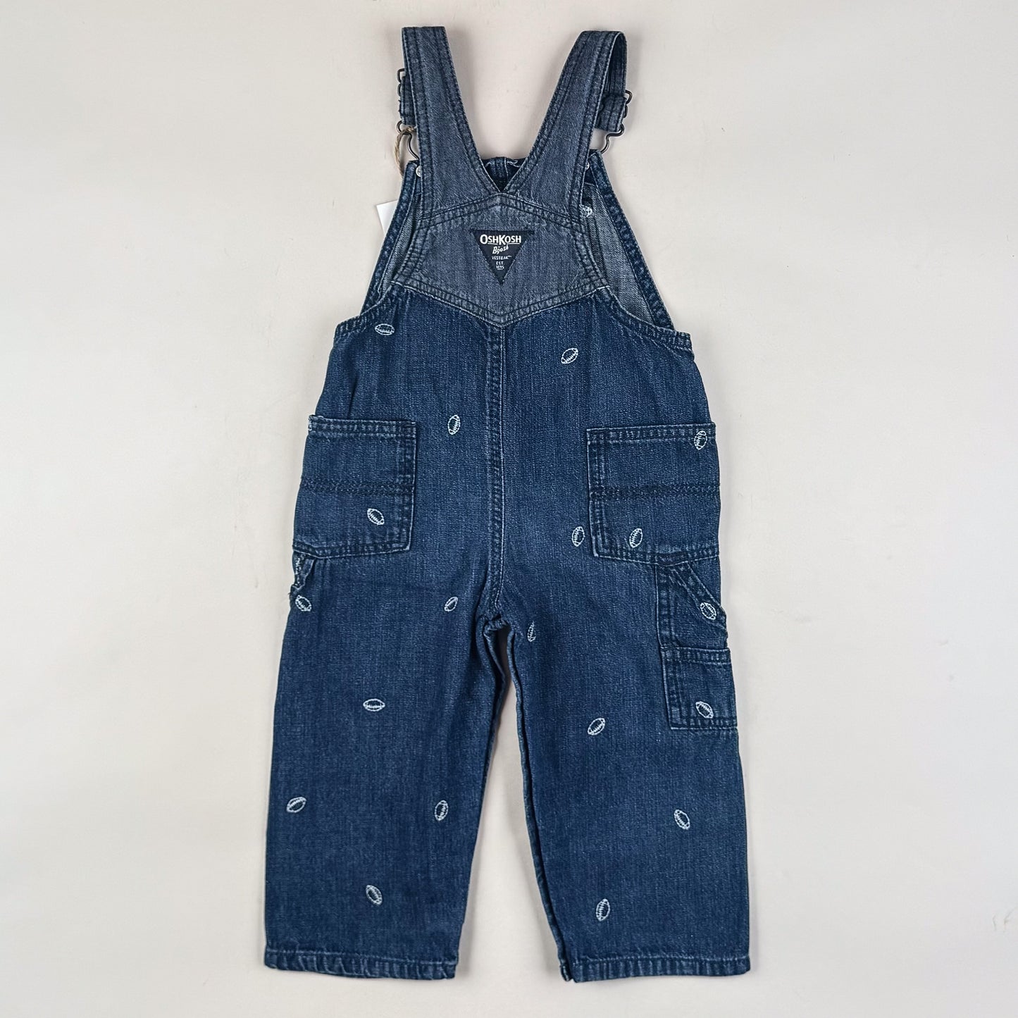 OshKosh Overalls with Embroidered American Footballs