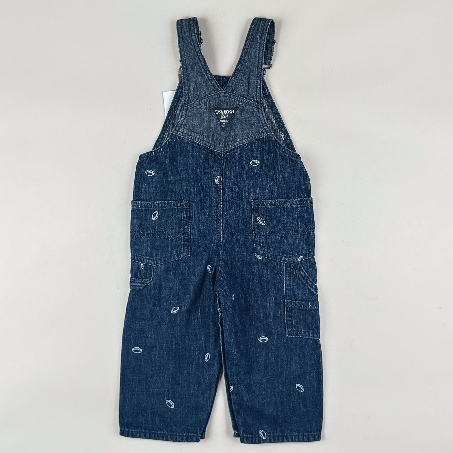 OshKosh Overalls with Embroidered American Footballs