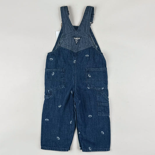 OshKosh Overalls with Embroidered American Footballs