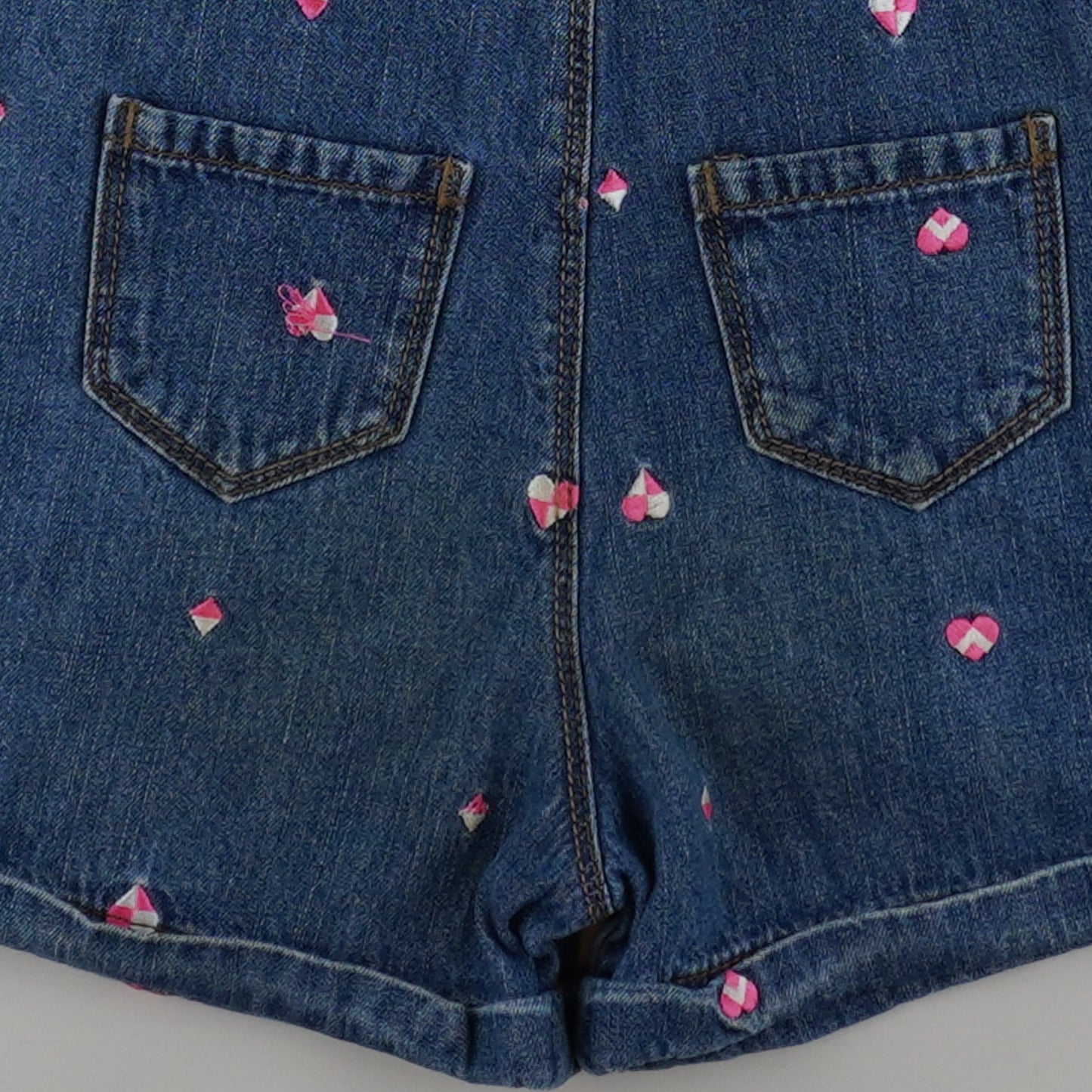 OshKosh Shortalls with Embroidered Hearts