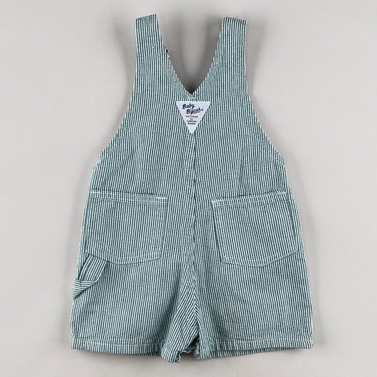Green Vintage OshKosh Hickory Stripe Shortalls