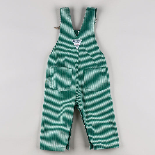 Green Vintage OshKosh Hickory Stripe Overalls