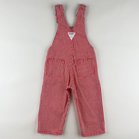 Red Vintage OshKosh Hickory Stripe Overalls