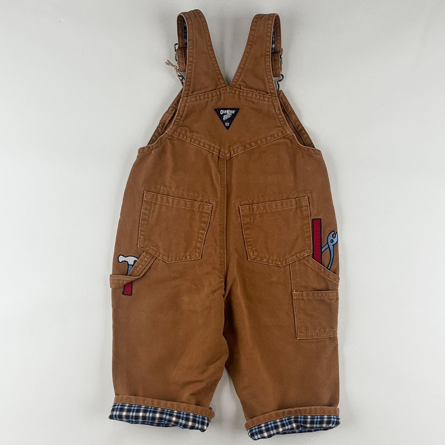 Vintage OshKosh Overalls with Embroidered Tools