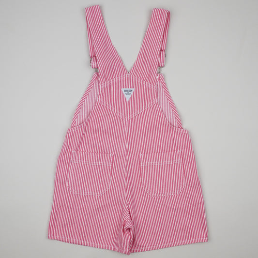 Pink Vintage OshKosh Hickory Stripe Shortalls