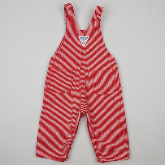 Vintage Red OshKosh Hickory Stripe Overalls
