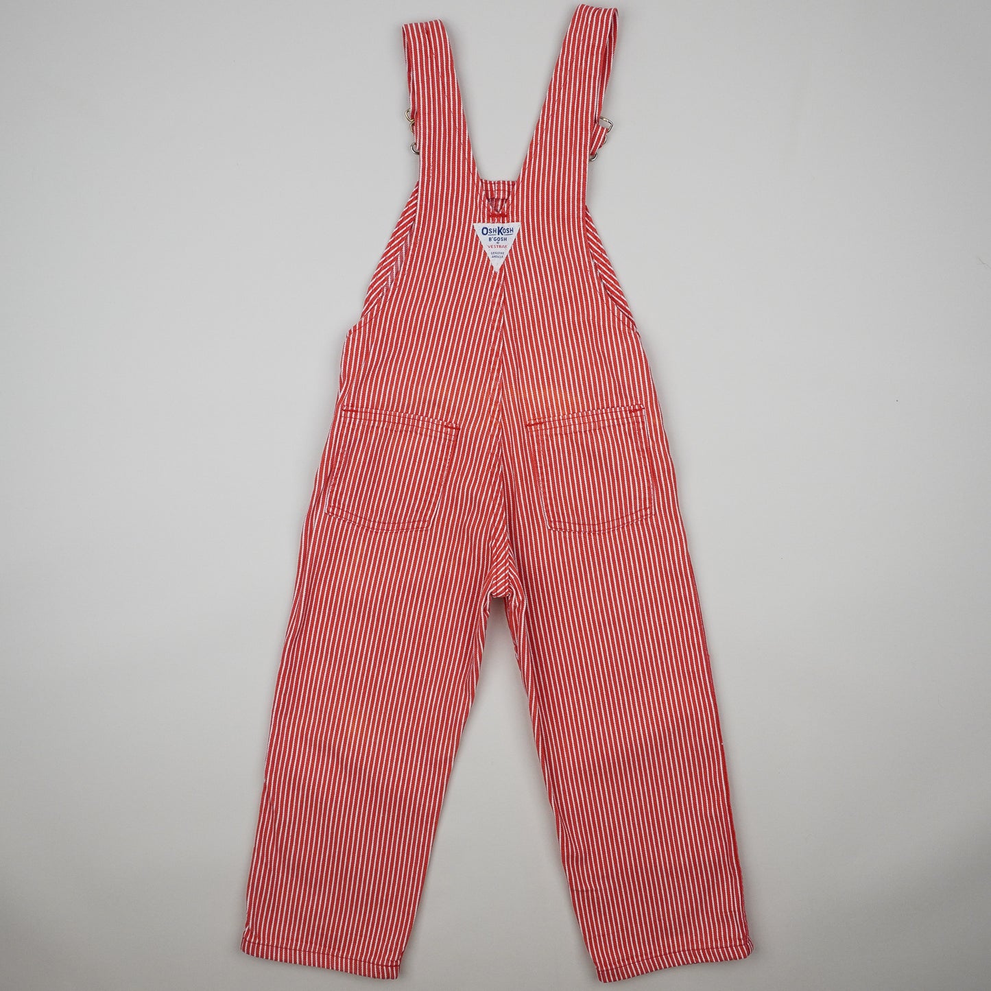 Vintage Red OshKosh Hickory Stripe Overalls