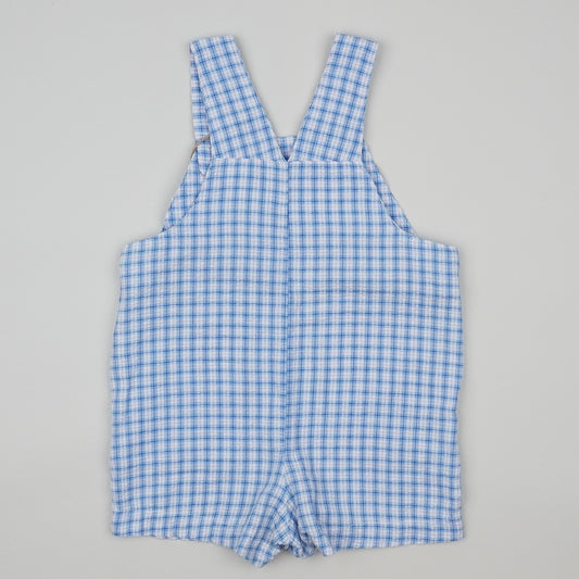 Vintage Checkered Shortalls with Embroidery