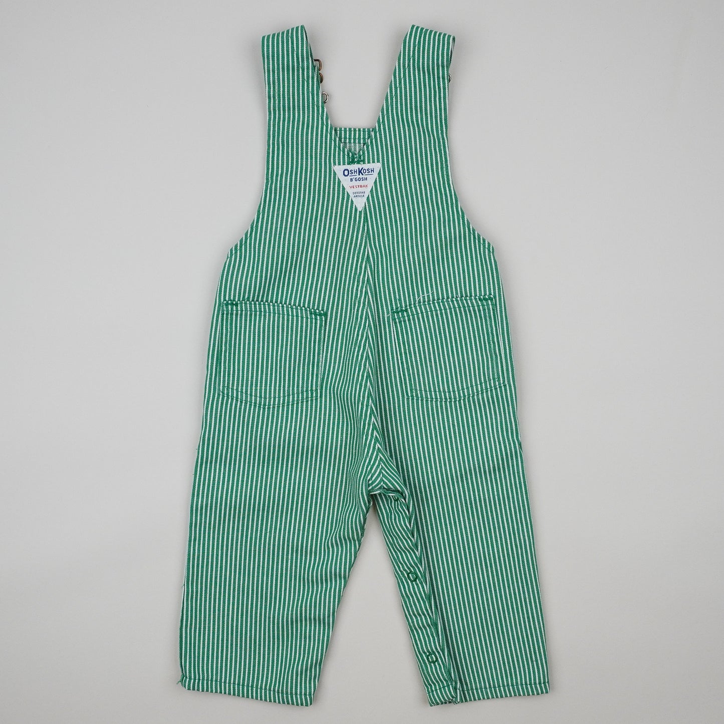 Green Vintage OshKosh Hickory Stripe Overalls