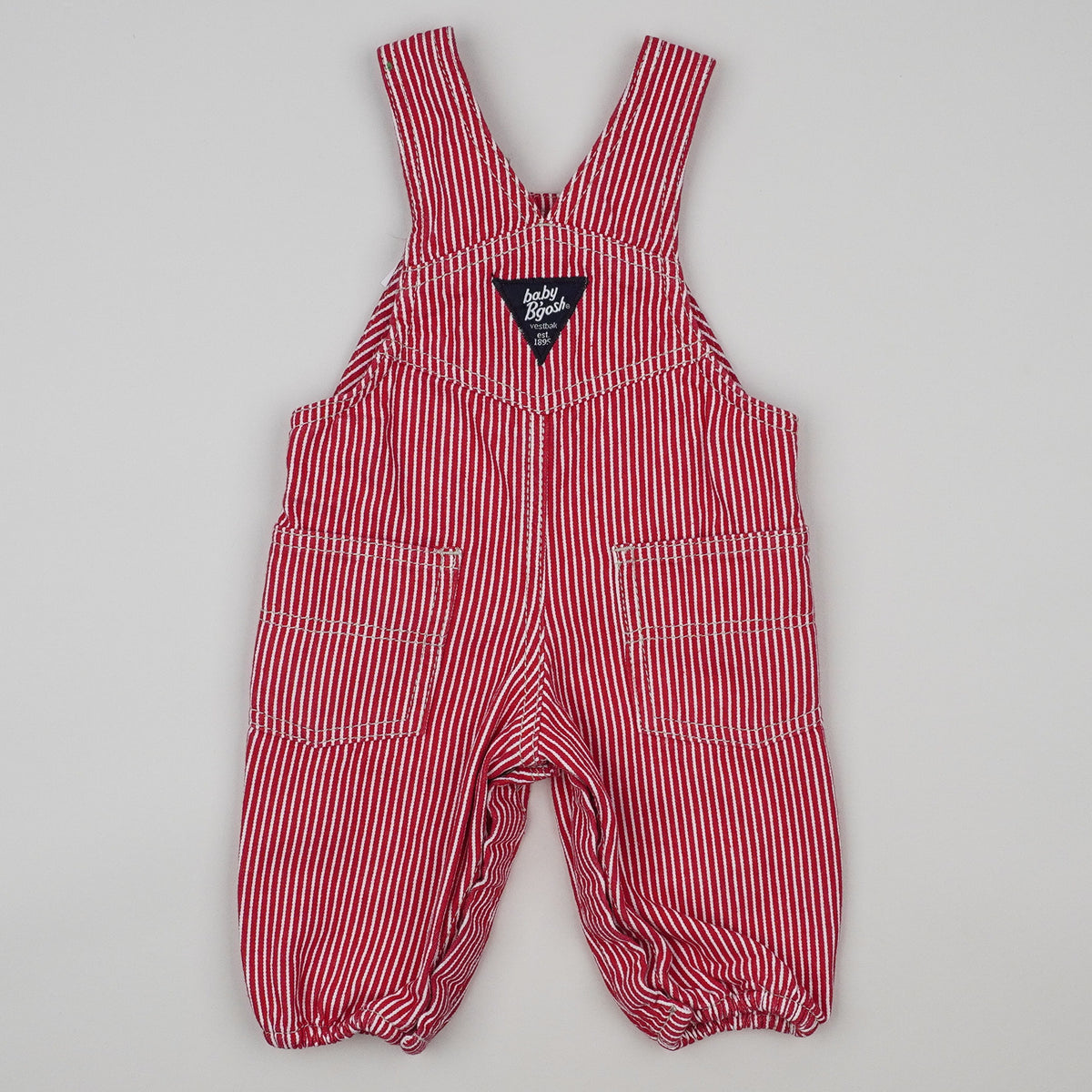 Red OshKosh Hickory Stripe Overalls