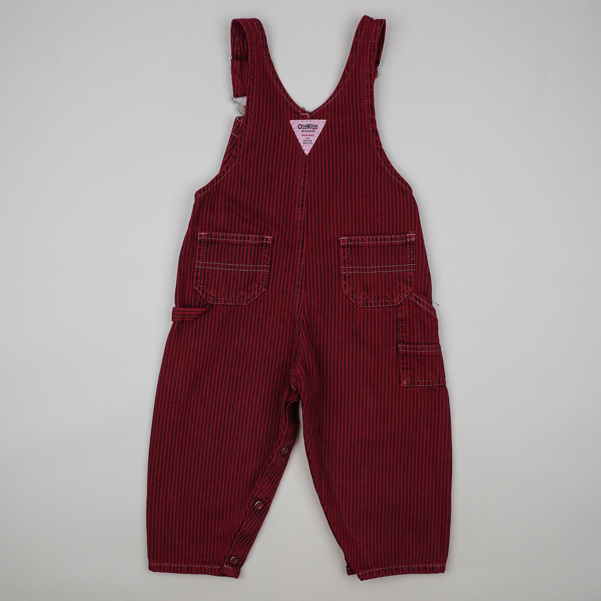 Red OshKosh Hickory Stripe Overalls