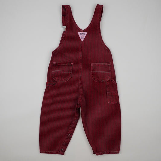 Red OshKosh Hickory Stripe Overalls