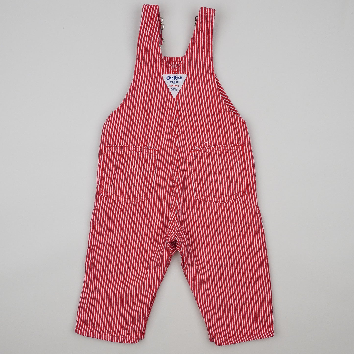 Red Vintage OshKosh Hickory Stripe Overalls