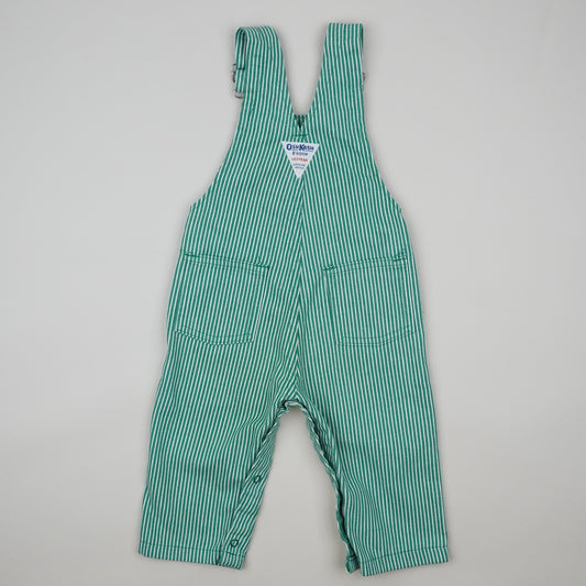 Green Vintage OshKosh Hickory Stripe Overalls