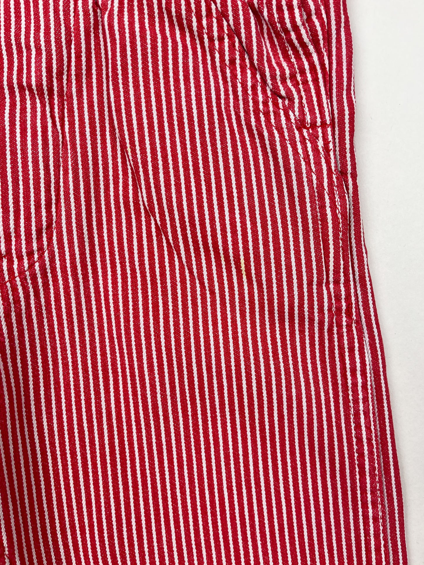 Red Vintage OshKosh Hickory Stripe Overalls