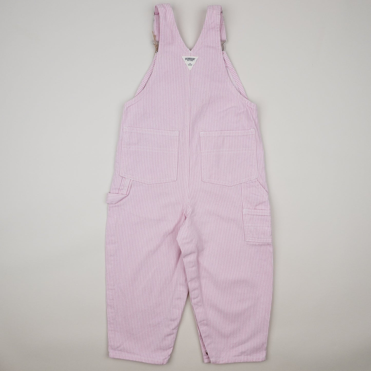 Pink Vintage OshKosh Hickory Stripe Overalls