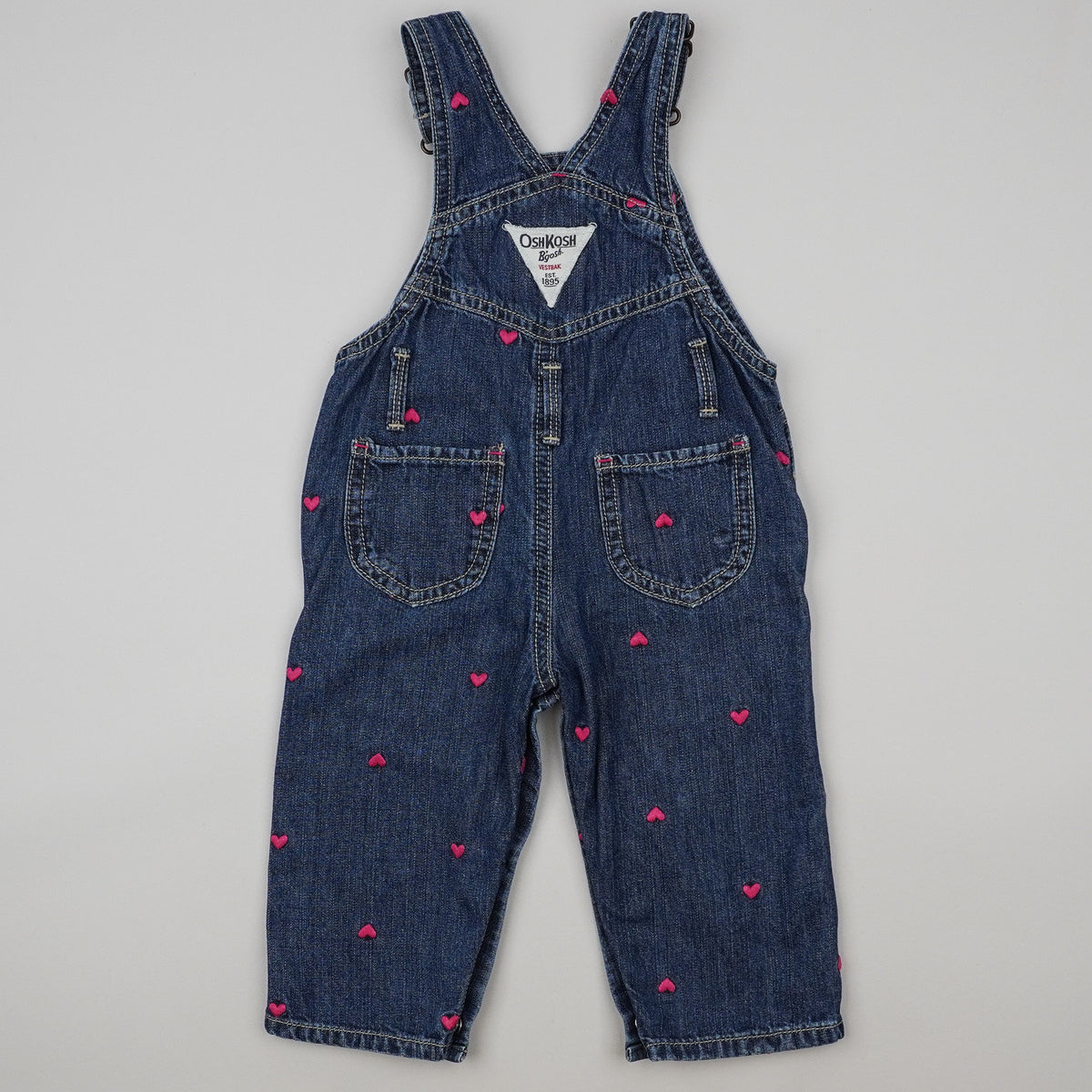 OshKosh Overalls with Embroidered Hearts