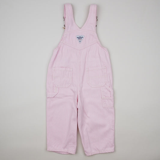Pink Vintage OshKosh Hickory Stripe Overalls