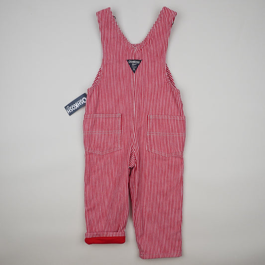 NWT Red Lined OshKosh Hickory Stripe Overalls