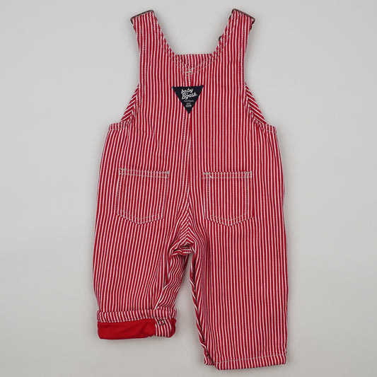 Red Lined OshKosh Hickory Stripe Overalls