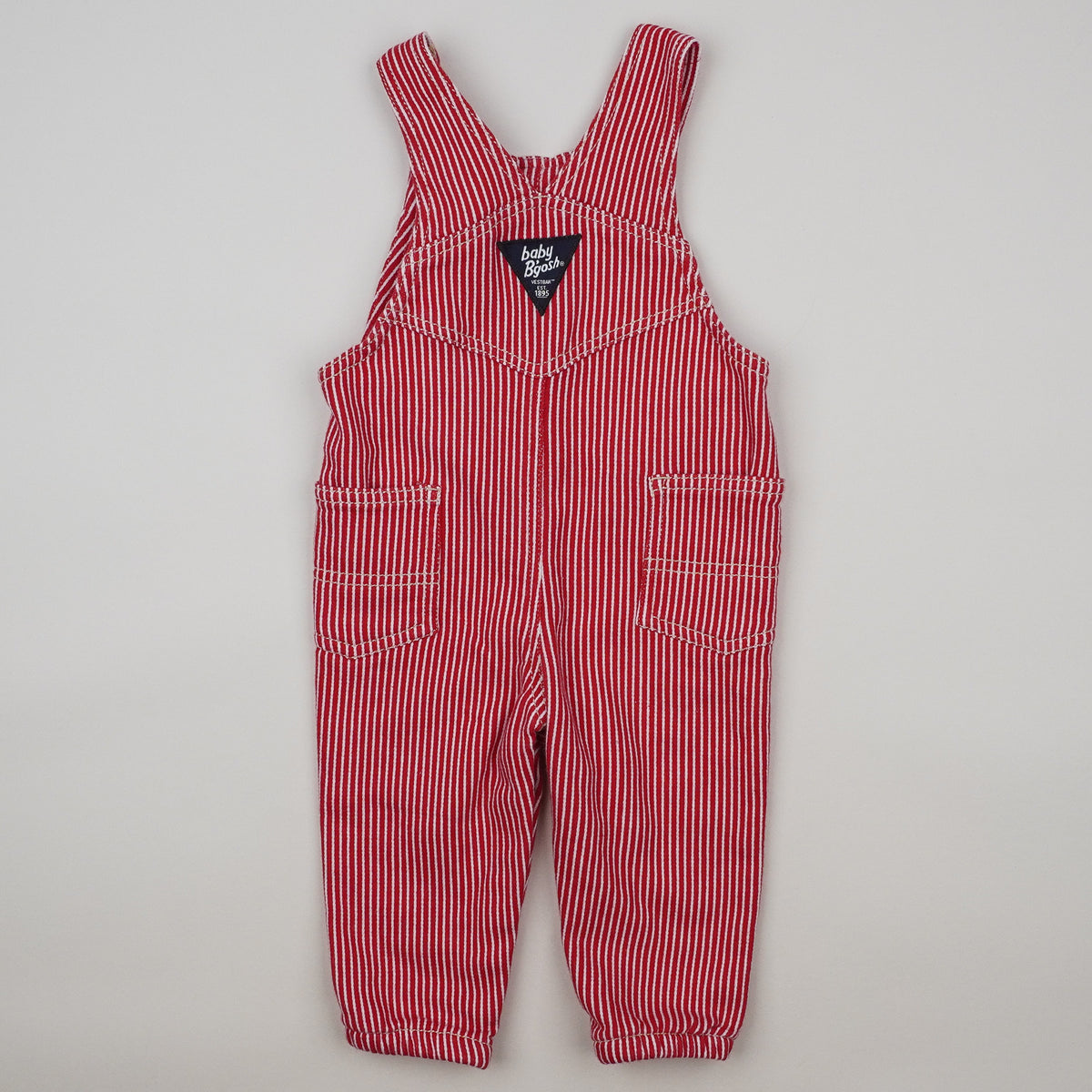 Red OshKosh Hickory Stripe Overalls