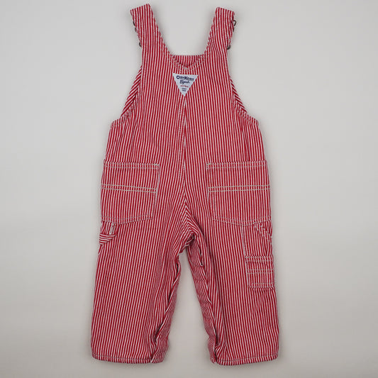 Red Lined OshKosh Hickory Striped Overalls