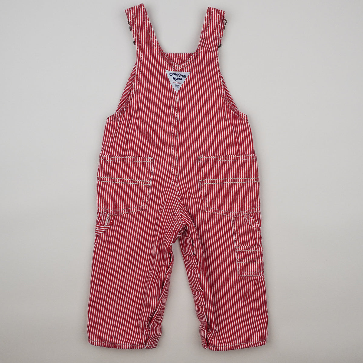 Red Lined OshKosh Hickory Striped Overalls