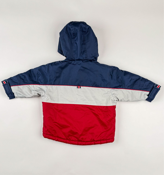 Padded Jacket in blue and red grey