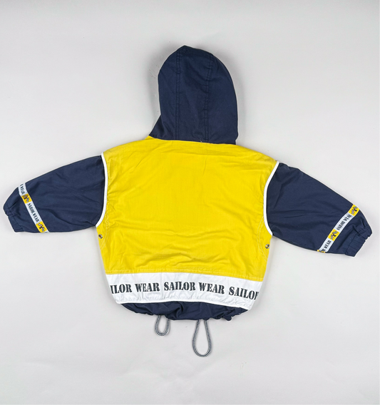 Hooded Jacket in blue and yellow