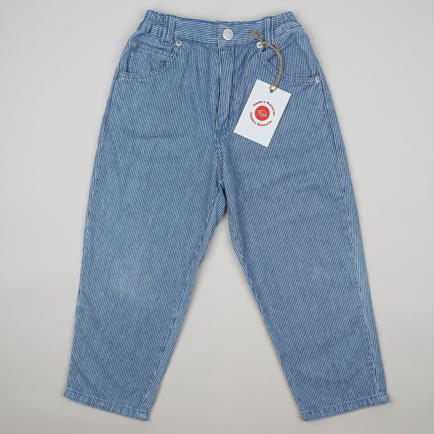 Vintage Striped Jeans with Patch