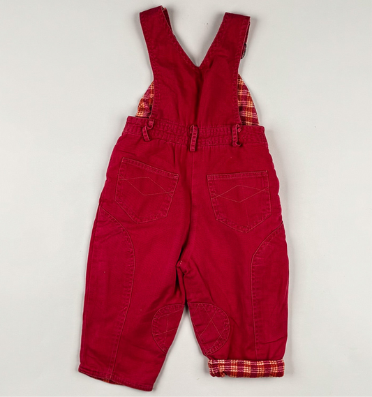 Lined Overalls in red