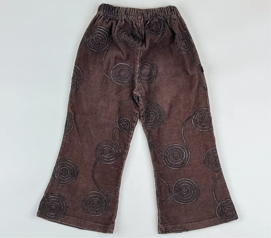 Vintage Corduroy Pants with Embroidery