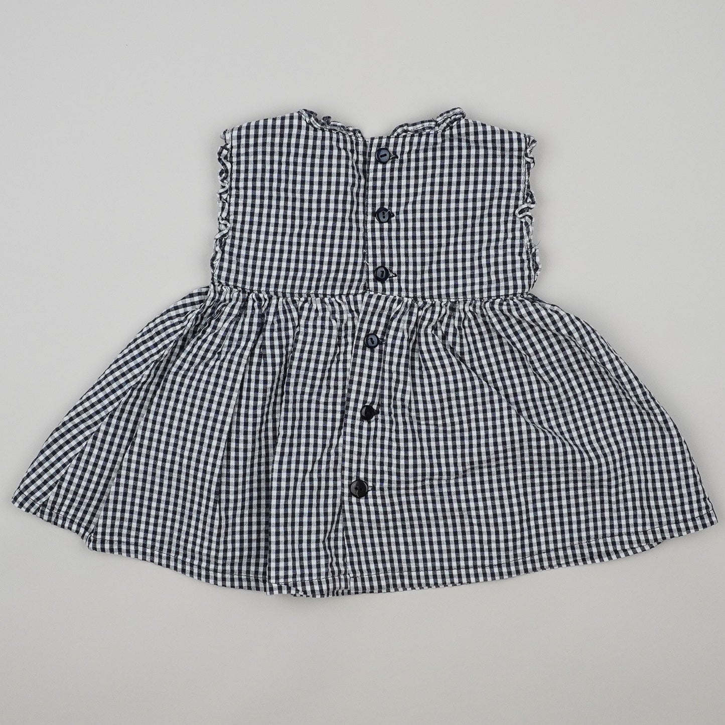 Vintage Checkered Dress with Butterflies