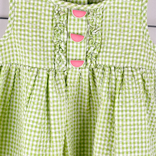 Vintage Gingham Dress with Embroidery