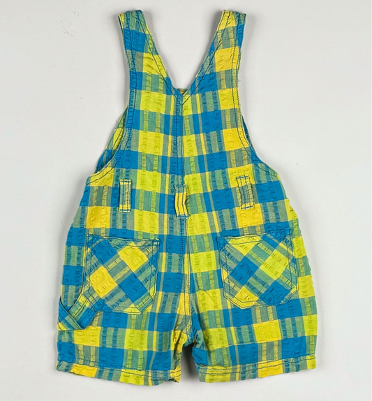 Shortalls in blue and green