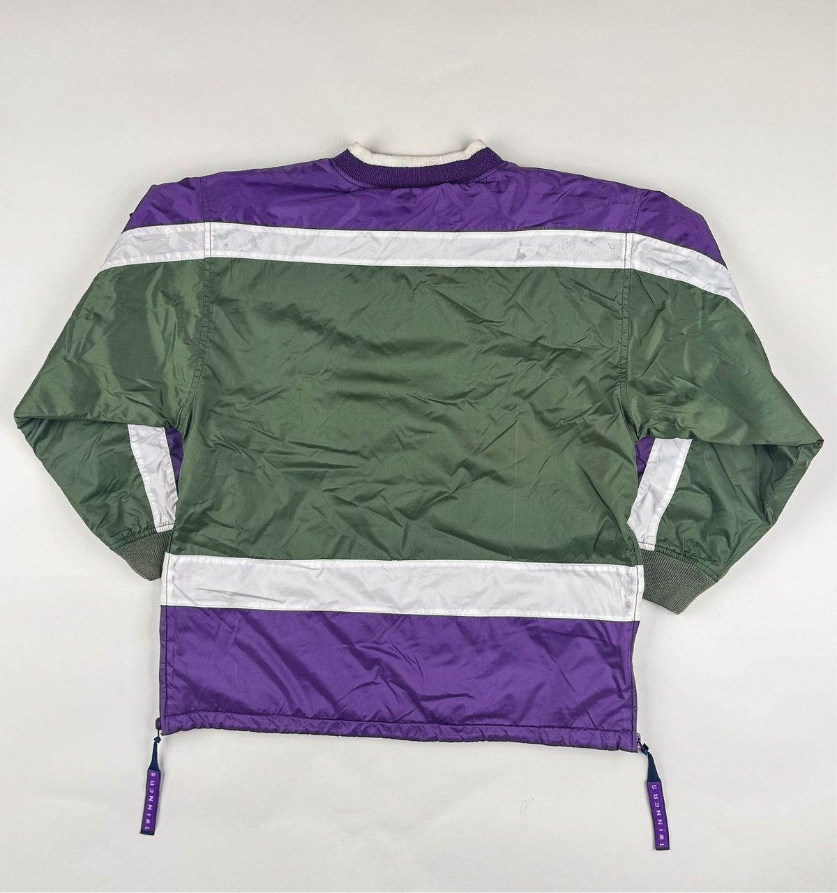 Padded Jacket in green, white and purple
