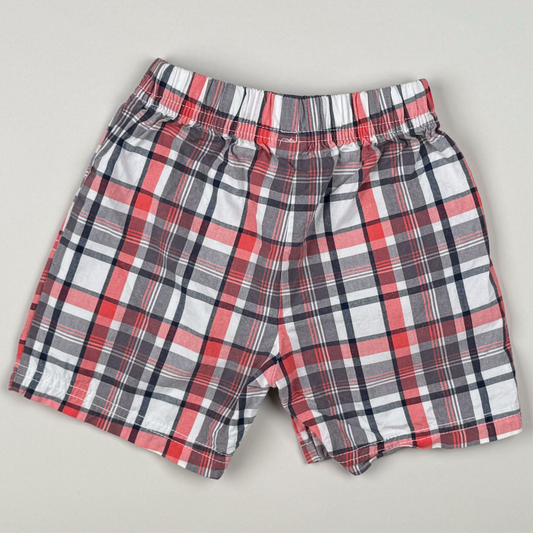 Short in blue, red and white