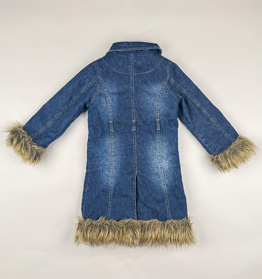 Padded Jacket in blue and beige