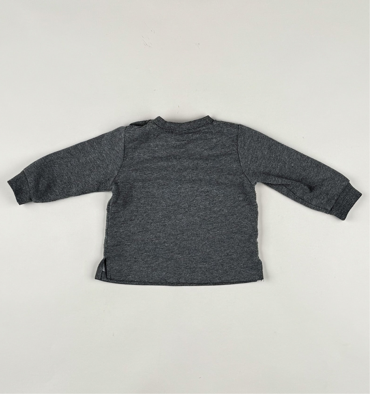 Long-sleeved blouse in grey, pink and multi