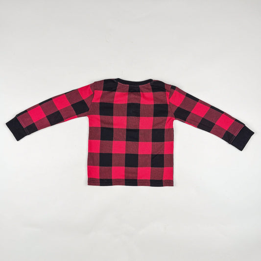 Long-Sleeved Waffle-Knit T-Shirt in red and blue
