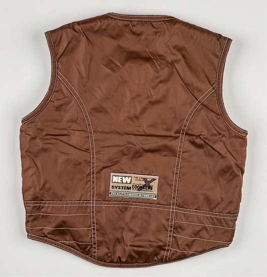 Padded Vest in brown and white