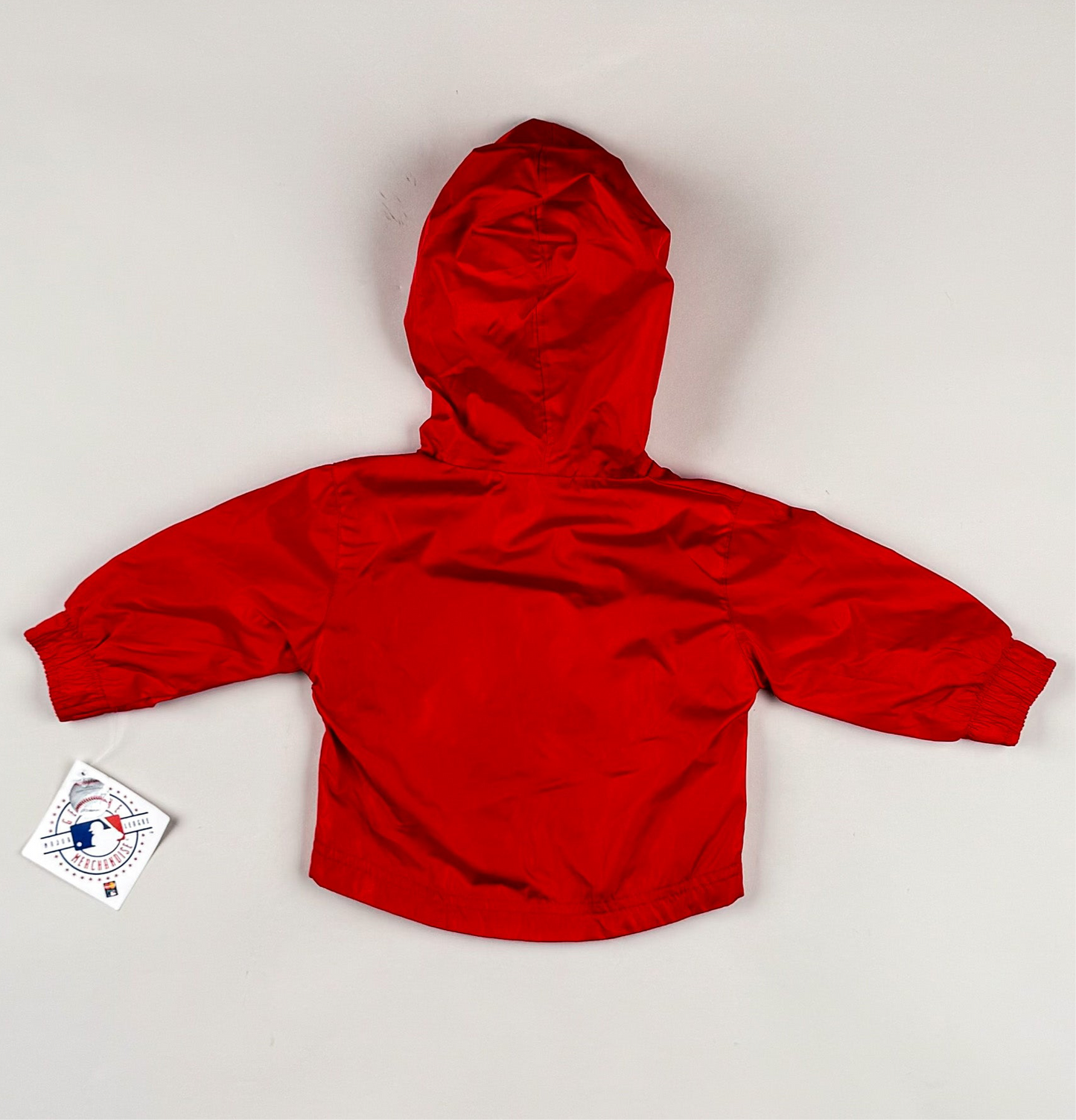 Windbreaker in blue, grey and white